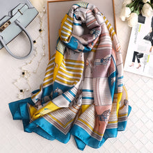 Load image into Gallery viewer, 2019 luxury brand women scarf summer silk scarves shawls lady wraps soft pashimina female Echarpe Designer beach stole bandana