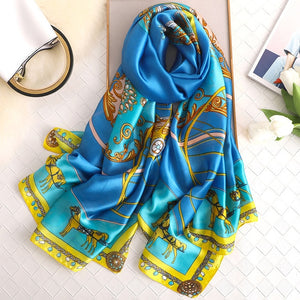 2019 luxury brand women scarf summer silk scarves shawls lady wraps soft pashimina female Echarpe Designer beach stole bandana