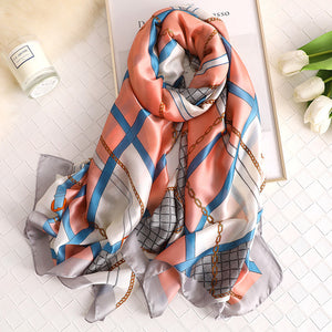 2019 luxury brand women scarf summer silk scarves shawls lady wraps soft pashimina female Echarpe Designer beach stole bandana