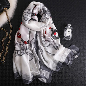 2019 luxury brand women scarf summer silk scarves shawls lady wraps soft pashimina female Echarpe Designer beach stole bandana