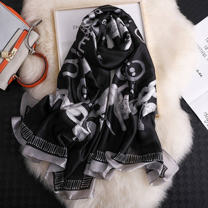 2019 luxury brand women scarf summer silk scarves shawls lady wraps soft pashimina female Echarpe Designer beach stole bandana