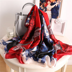 2019 luxury brand women scarf summer silk scarves shawls lady wraps soft pashimina female Echarpe Designer beach stole bandana