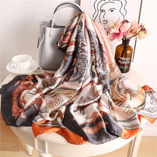 Load image into Gallery viewer, 2019 luxury brand women scarf summer silk scarves shawls lady wraps soft pashimina female Echarpe Designer beach stole bandana