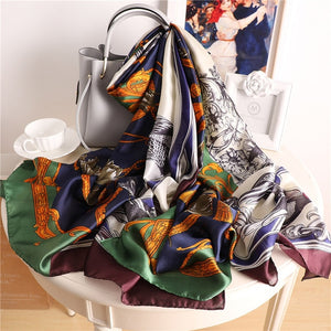 2019 luxury brand women scarf summer silk scarves shawls lady wraps soft pashimina female Echarpe Designer beach stole bandana