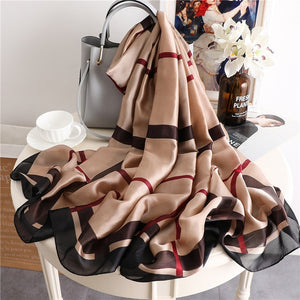 2019 luxury brand women scarf summer silk scarves shawls lady wraps soft pashimina female Echarpe Designer beach stole bandana