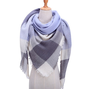 Designer 2019 knitted spring winter women scarf plaid warm cashmere scarves shawls luxury brand neck bandana  pashmina lady wrap