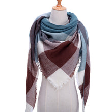 Load image into Gallery viewer, Designer 2019 knitted spring winter women scarf plaid warm cashmere scarves shawls luxury brand neck bandana  pashmina lady wrap