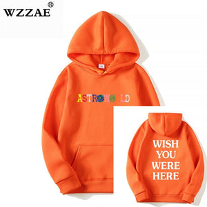 TRAVIS SCOTT ASTROWORLD WISH YOU WERE HERE HOODIES fashion letter ASTROWORLD HOODIE streetwear Man woman Pullover Sweatshirt