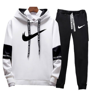 New Brand Clothing Men's Casual Sweatshirts Pullover Cotton Men tracksuit Hoodies Two Piece+Pants Sport Shirts Autumn Winter Set