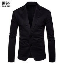 Load image into Gallery viewer, OLOME Fashion Mens Cotton Blazer Autumn New Male Casual Suit Jackets Business 2019 Clothes Solid Slim Fit Clothes Plus Size