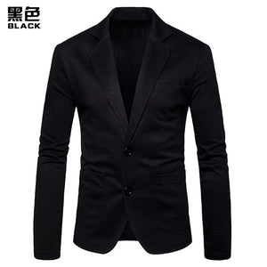 OLOME Fashion Mens Cotton Blazer Autumn New Male Casual Suit Jackets Business 2019 Clothes Solid Slim Fit Clothes Plus Size