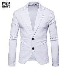 Load image into Gallery viewer, OLOME Fashion Mens Cotton Blazer Autumn New Male Casual Suit Jackets Business 2019 Clothes Solid Slim Fit Clothes Plus Size