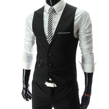 Load image into Gallery viewer, MoneRffi 2019 Arrival Dress Vest Men Slim Fit Men Suit Vest Male Waistcoat Gilet Homme Casual Sleeveless Formal Business Jacket