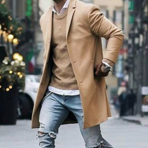 Men Coat Cardigan Business Winter Loose Fit Casual Office Blazer Buttons Jacket Lapel Collar