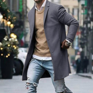 Men Coat Cardigan Business Winter Loose Fit Casual Office Blazer Buttons Jacket Lapel Collar