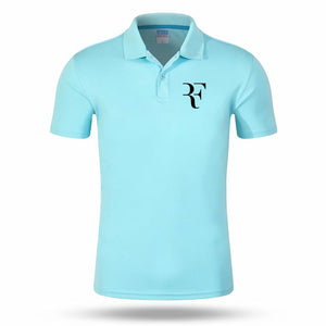 Roger Federe LOGO Print POLO Summer Casual Quick Dry Cotton Short Sleeve Slim Breathable Sports Short Sleeve Top #54