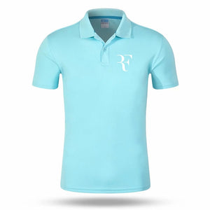 Roger Federe LOGO Print POLO Summer Casual Quick Dry Cotton Short Sleeve Slim Breathable Sports Short Sleeve Top #54