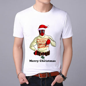 Funny Santa Claus print MEN T-shirt Top Tees Christmas tshirt Christmas Print Men T Shirt  Santa Claus Tee Shirt 2019