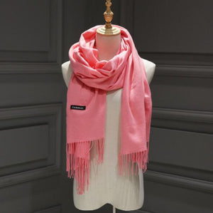 Women solid color cashmere scarves with tassel lady winter autumn long scarf high quality female shawl hot sale men scarf