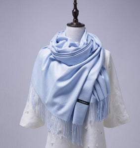 Women solid color cashmere scarves with tassel lady winter autumn long scarf high quality female shawl hot sale men scarf