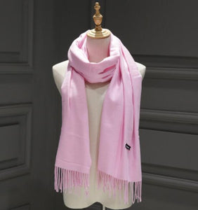 Women solid color cashmere scarves with tassel lady winter autumn long scarf high quality female shawl hot sale men scarf