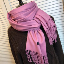 Load image into Gallery viewer, Women solid color cashmere scarves with tassel lady winter autumn long scarf high quality female shawl hot sale men scarf