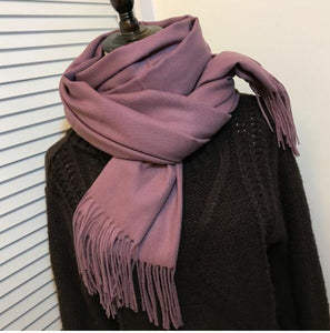 Women solid color cashmere scarves with tassel lady winter autumn long scarf high quality female shawl hot sale men scarf