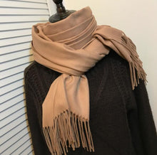 Load image into Gallery viewer, Women solid color cashmere scarves with tassel lady winter autumn long scarf high quality female shawl hot sale men scarf