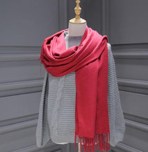 Load image into Gallery viewer, Women solid color cashmere scarves with tassel lady winter autumn long scarf high quality female shawl hot sale men scarf