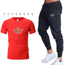 Load image into Gallery viewer, 2019 summer new T-shirt men&#39;s fashion two-piece men&#39;s gymT shirt + pants men&#39;s sportswear printing casual men&#39;s T-shirt suit