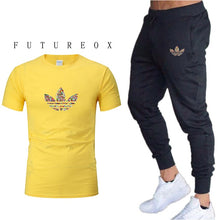 Load image into Gallery viewer, 2019 summer new T-shirt men&#39;s fashion two-piece men&#39;s gymT shirt + pants men&#39;s sportswear printing casual men&#39;s T-shirt suit