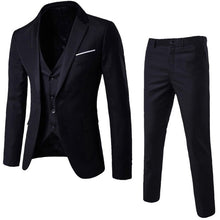 Load image into Gallery viewer, Men&#39;s 3 Pieces Black Elegant Suits With Pants Brand Slim Fit Single Button Party Formal Business Dress Suit Male Terno #YL10