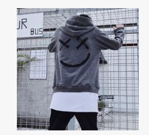 Hot Sale Fashion  Plus Size 3XL Hip Hop Street Wear Men Hooded Hoodies Smile Print Sweatshirts Tops Hoodie Clothes