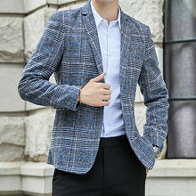 Load image into Gallery viewer, VODOF 2019 New Arrival Brand Clothing Jacket Men&#39;s Plaid Suit Jacket Men Blazer Fashion Slim Male Casual Blazers Men Size M-5XL