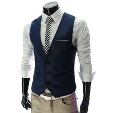 Load image into Gallery viewer, MoneRffi 2019 Arrival Dress Vest Men Slim Fit Men Suit Vest Male Waistcoat Gilet Homme Casual Sleeveless Formal Business Jacket