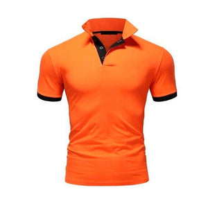 Summer short Sleeve Polo Shirt menTurn-over Collar fashion Slim casual  Breathable Solid Color Business polo shirt 2019