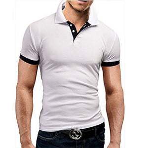 Summer short Sleeve Polo Shirt menTurn-over Collar fashion Slim casual  Breathable Solid Color Business polo shirt 2019