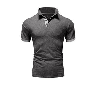 Summer short Sleeve Polo Shirt menTurn-over Collar fashion Slim casual  Breathable Solid Color Business polo shirt 2019