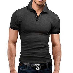 Summer short Sleeve Polo Shirt menTurn-over Collar fashion Slim casual  Breathable Solid Color Business polo shirt 2019