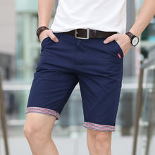 Load image into Gallery viewer, Summer Casual Shorts Men Plaid Hem Cotton Short Pants Fashion Streetwear Shorts Bermuda Homme Short Pantalon Court Plus Size Men