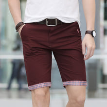 Load image into Gallery viewer, Summer Casual Shorts Men Plaid Hem Cotton Short Pants Fashion Streetwear Shorts Bermuda Homme Short Pantalon Court Plus Size Men