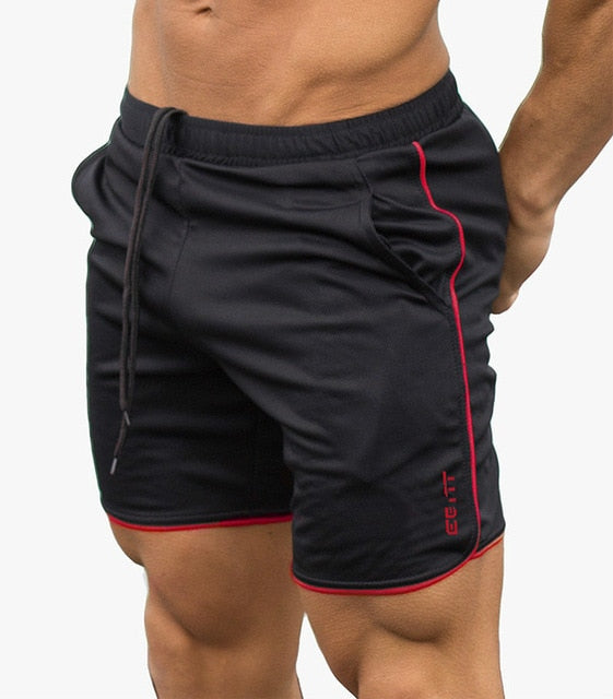 New Men Fitness Bodybuilding Shorts Man Summer Gyms Workout Male Breathable Mesh Quick Dry Sportswear Jogger Beach Short Pants