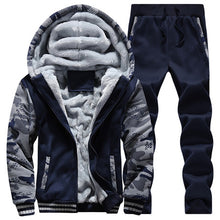 Load image into Gallery viewer, Winter Inner Fleece Hoodies Men 2018 Casual Hooded Warm Sweatshirts Male Thicken Tracksuit 2PC Jacket+Pant Men Moleton Masculino