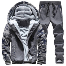 Load image into Gallery viewer, Winter Inner Fleece Hoodies Men 2018 Casual Hooded Warm Sweatshirts Male Thicken Tracksuit 2PC Jacket+Pant Men Moleton Masculino