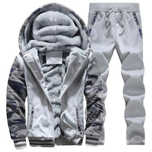 Load image into Gallery viewer, Winter Inner Fleece Hoodies Men 2018 Casual Hooded Warm Sweatshirts Male Thicken Tracksuit 2PC Jacket+Pant Men Moleton Masculino