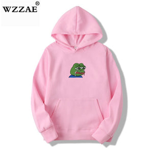 Sad tearing frog Print Hoodies Men/Women Hooded Sweatshirts 2019 New Harajuku Hip Hop Hoodies Sweatshirt Male Japanese Hoodie