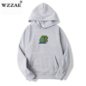 Sad tearing frog Print Hoodies Men/Women Hooded Sweatshirts 2019 New Harajuku Hip Hop Hoodies Sweatshirt Male Japanese Hoodie