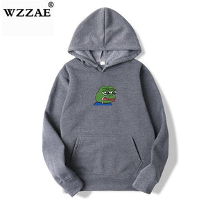 Sad tearing frog Print Hoodies Men/Women Hooded Sweatshirts 2019 New Harajuku Hip Hop Hoodies Sweatshirt Male Japanese Hoodie