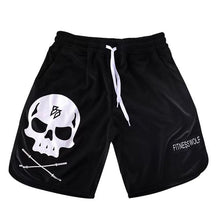 Load image into Gallery viewer, New style 2019 summer High Quality shorts men running Bodybuilding Muscular giants shorts goldsgym skull shorts