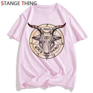 Satan T Shirt Men/women Lucifer Demon Death Scary Evil Satanism Grim Reaper Baphomet T-shirt Satanist Tshirt Male/female Top Tee